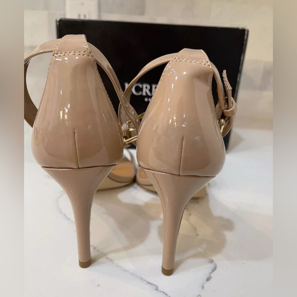 J. Crew patent high heel sandal Nude Khaki C1163 NIB Sz9 - Picture 5 of 10